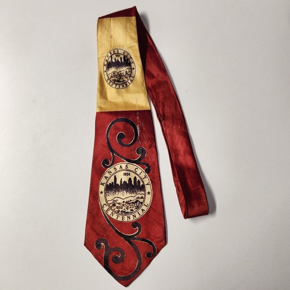 Vintage Kansas City's Centennial 1950 Men's Tie KC Collectible